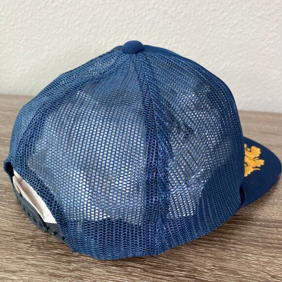 Vintage Blue Captain Snapback Hat Unisex Adjustable Nautical 80s Style - Picture 11 of 12